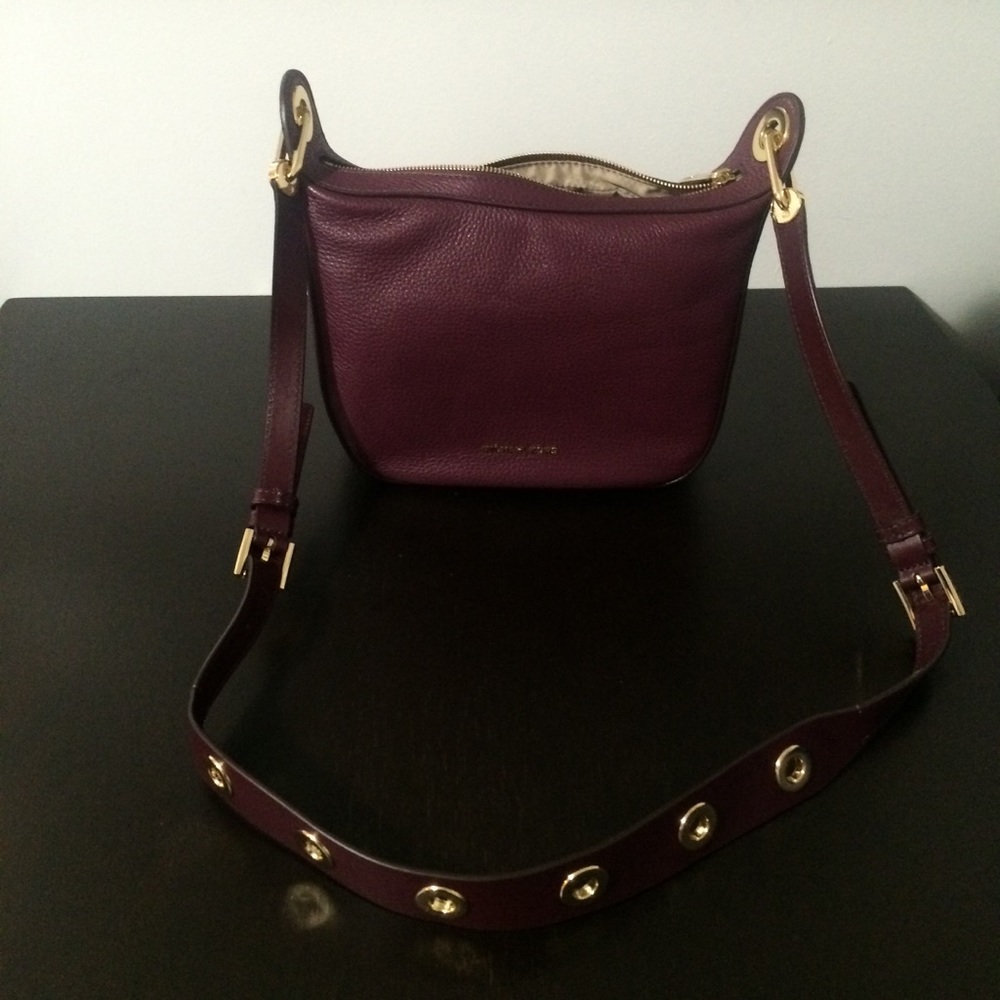 Michael Kors Plum Messenger Leather Handbag